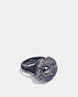 COACH®,MINI TEA ROSE RING,resin,Midnight Navy,Front View