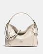 COACH®,SCOUT HOBO,Pebbled Leather,Medium,Chalk/Light Gold,Front View