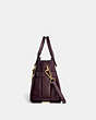 COACH®,COACH SWAGGER CARRYALL IN PEBBLE LEATHER,Leather,Large,Gold/Oxblood,Angle View