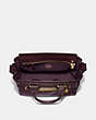 COACH®,COACH SWAGGER CARRYALL IN PEBBLE LEATHER,Leather,Large,Gold/Oxblood,Inside View,Top View