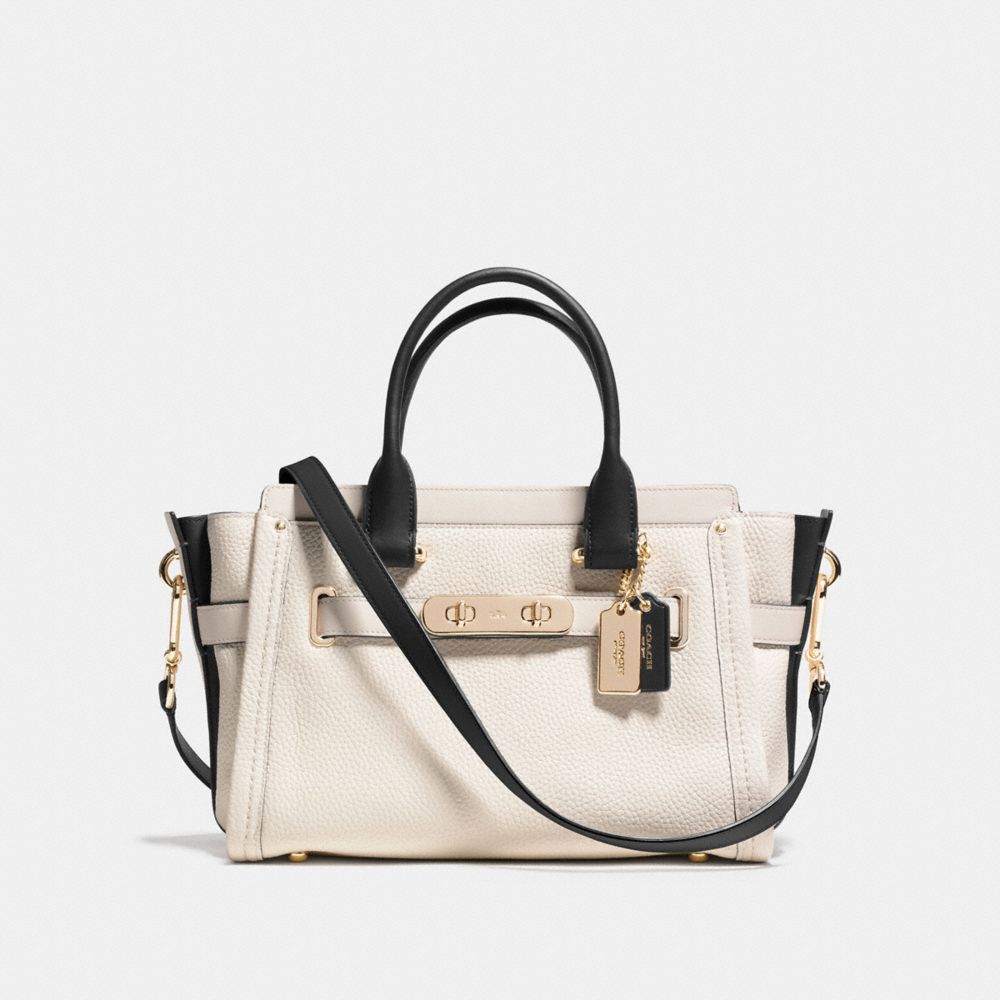 COACH Swagger Small Shoulder Bag in Colorblock Pebble Leather