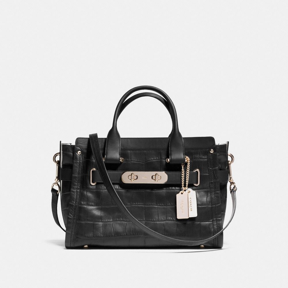 Coach black swagger bag sale