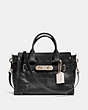 COACH®,COACH SWAGGER,Other Leather,Large,Light Gold/Black,Front View