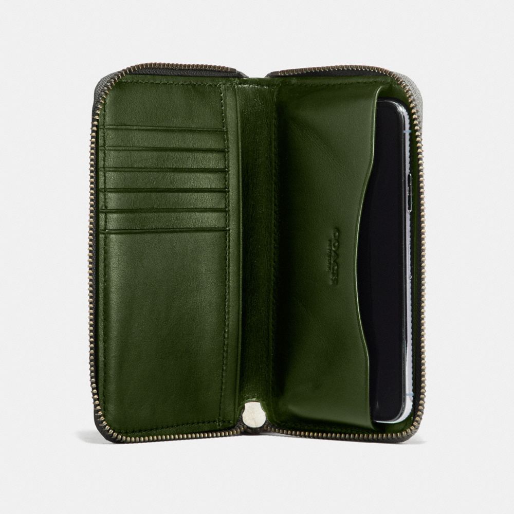 COACH®,Zip Around Phone Wallet With Quilting,,Inside View,Top View