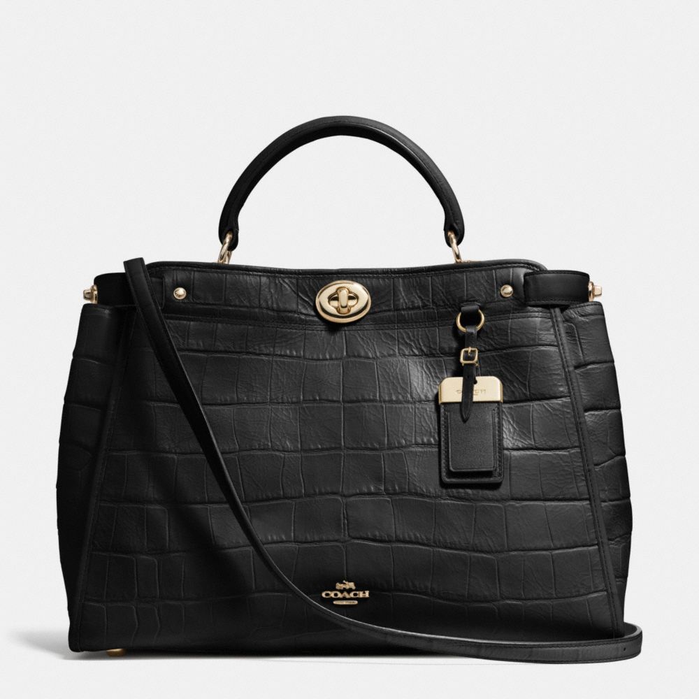 COACH Gramercy Satchel In Croc Embossed Leather