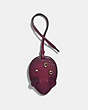 COACH®,MOUSE ORNAMENT,Leather,Dark Berry,Front View