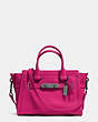 COACH®,COACH SWAGGER 27,Leather,Large,Gunmetal/Cerise,Front View