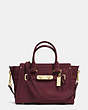 COACH®,COACH SWAGGER 27,Leather,Large,Light Gold/Burgundy,Front View