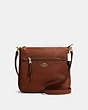 COACH®,MAE FILE CROSSBODY,Leather,Medium,Gold/Redwood,Front View