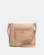 COACH®,MAE FILE CROSSBODY,Leather,Medium,Gold/Taupe,Front View