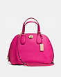 COACH®,PRINCE STREET SATCHEL,Leather,Large,Light Gold/Pink Ruby,Front View