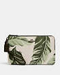 Double Zip Wallet With Banana Leaves Print