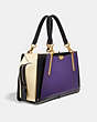 COACH®,DREAMER,Leather,Medium,Brass/Purple Multi,Angle View