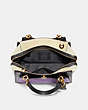COACH®,DREAMER,Leather,Medium,Brass/Purple Multi,Inside View,Top View