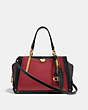 COACH®,DREAMER,Leather,Medium,Brass/RED MULTI,Front View