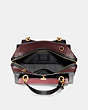 COACH®,DREAMER,Leather,Medium,Brass/RED MULTI,Inside View,Top View