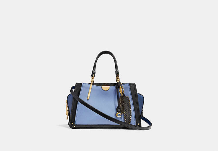 COACH®,DREAMER 21,Leather,Small,Brass/Azure Multi,Front View