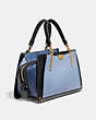 COACH®,DREAMER 21,Leather,Small,Brass/Azure Multi,Angle View