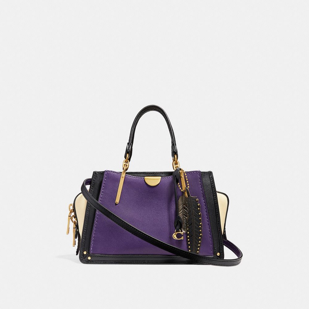 COACH®,RÊVEUR 21,Cuir,Laiton/Pourpre Multi,Front View