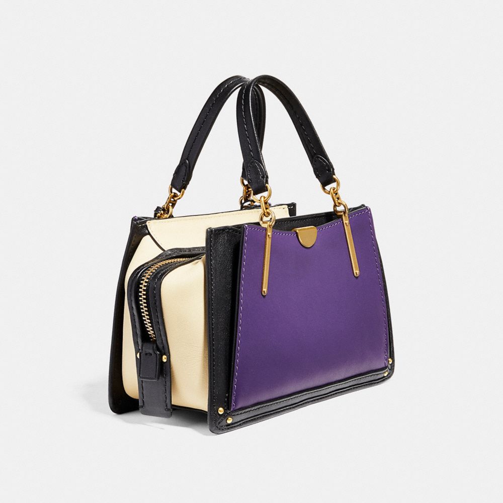 COACH®,RÊVEUR 21,Cuir,Laiton/Pourpre Multi,Angle View