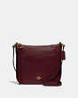 COACH®,CHAISE CROSSBODY,Leather,Small,Gold/Oxblood,Front View