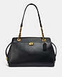 COACH®,PARKER CARRYALL,Leather,Large,Brass/Black,Front View