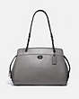 COACH®,PARKER CARRYALL,Leather,Large,Gunmetal/Heather Grey,Front View