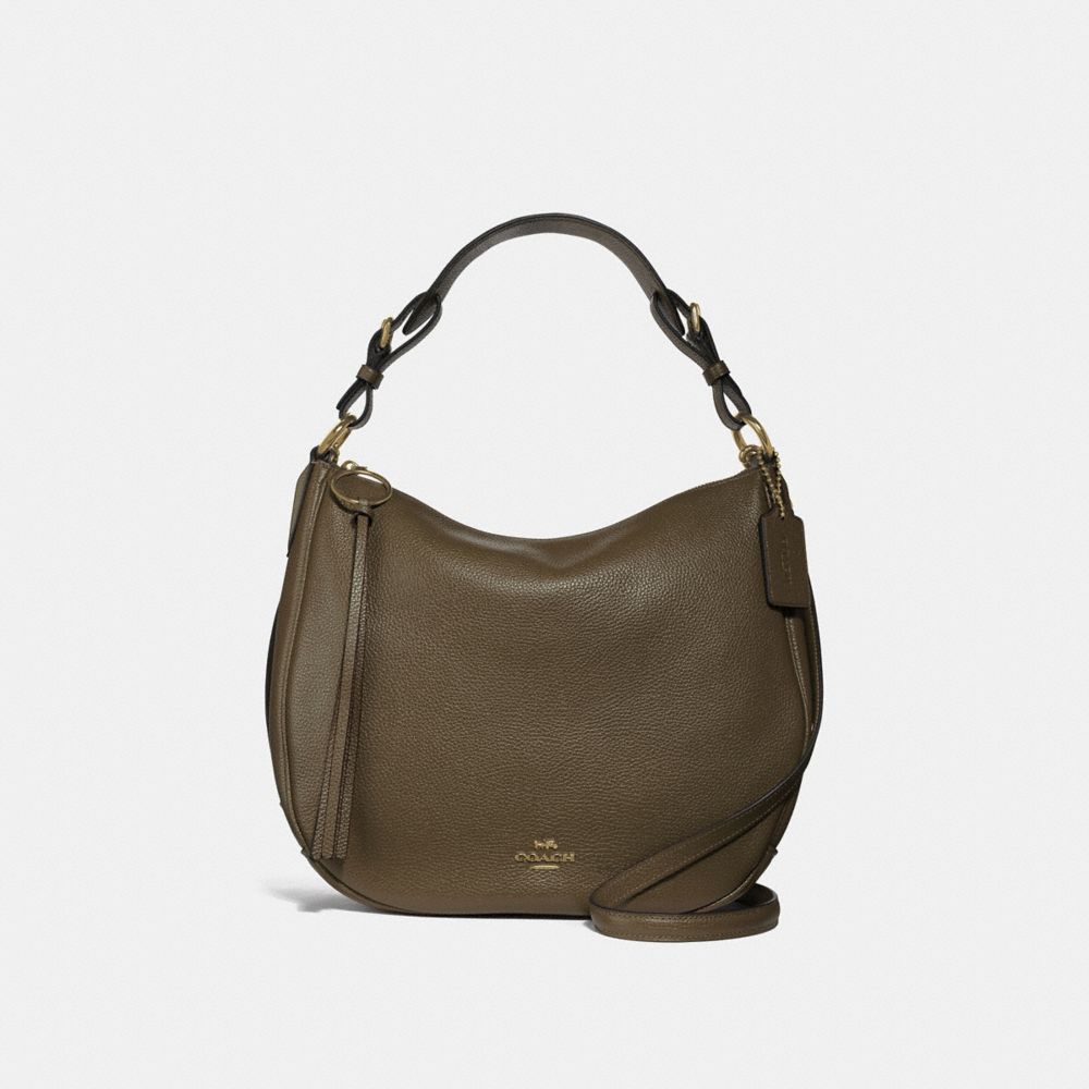 COACH®,SUTTON HOBO,Cuir,Or/Mousse,Front View