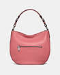 COACH®,SUTTON HOBO,Leather,Silver/Bright Coral,Back View