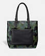 COACH®,METROPOLITAN SOFT TOTE WITH CAMO PRINT,Leather,Large,Military/Black Copper,Front View