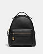COACH®,CAMPUS BACKPACK,Leather,Large,Light Gold/Black,Front View