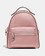 COACH®,CAMPUS BACKPACK,Leather,Large,Silver/Blossom,Front View