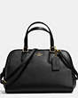 COACH®,NOLITA SATCHEL IN PEBBLE LEATHER,Leather,Large,Light Gold/Black,Front View