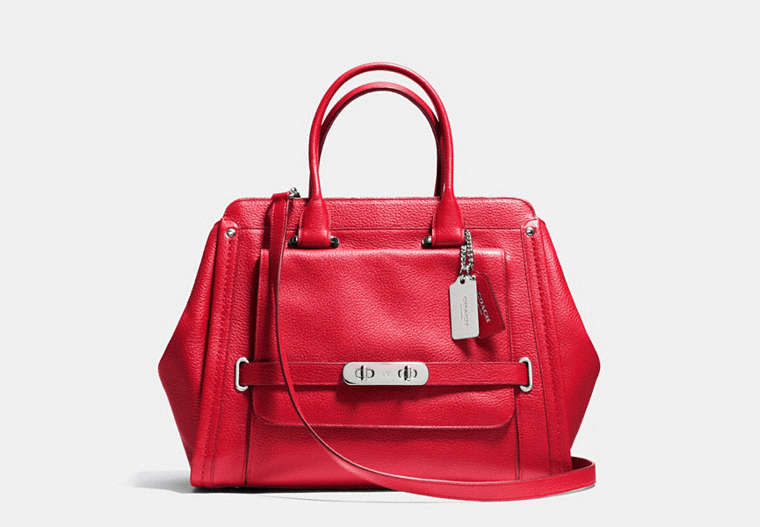 Coach Swagger Frame Satchel In Leather