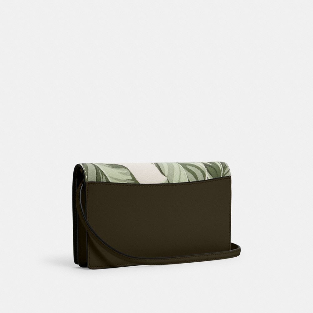 Anna Foldover Crossbody Clutch With Banana Leaves Print