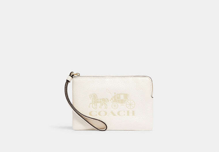 Jes Corner Zip Wristlet With Horse And Carriage