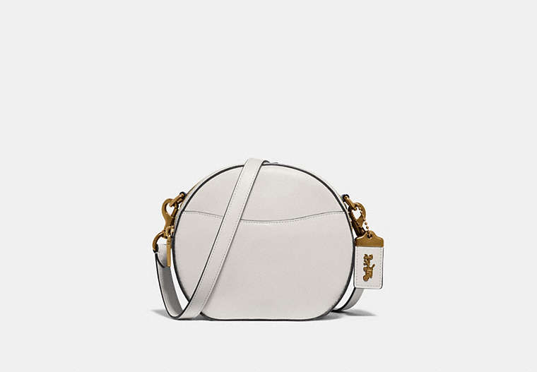 COACH®,CANTEEN CROSSBODY,Leather,Mini,Brass/Chalk,Front View
