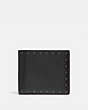 COACH®,DOUBLE BILLFOLD WALLET WITH RIVETS,Leather,Black,Front View
