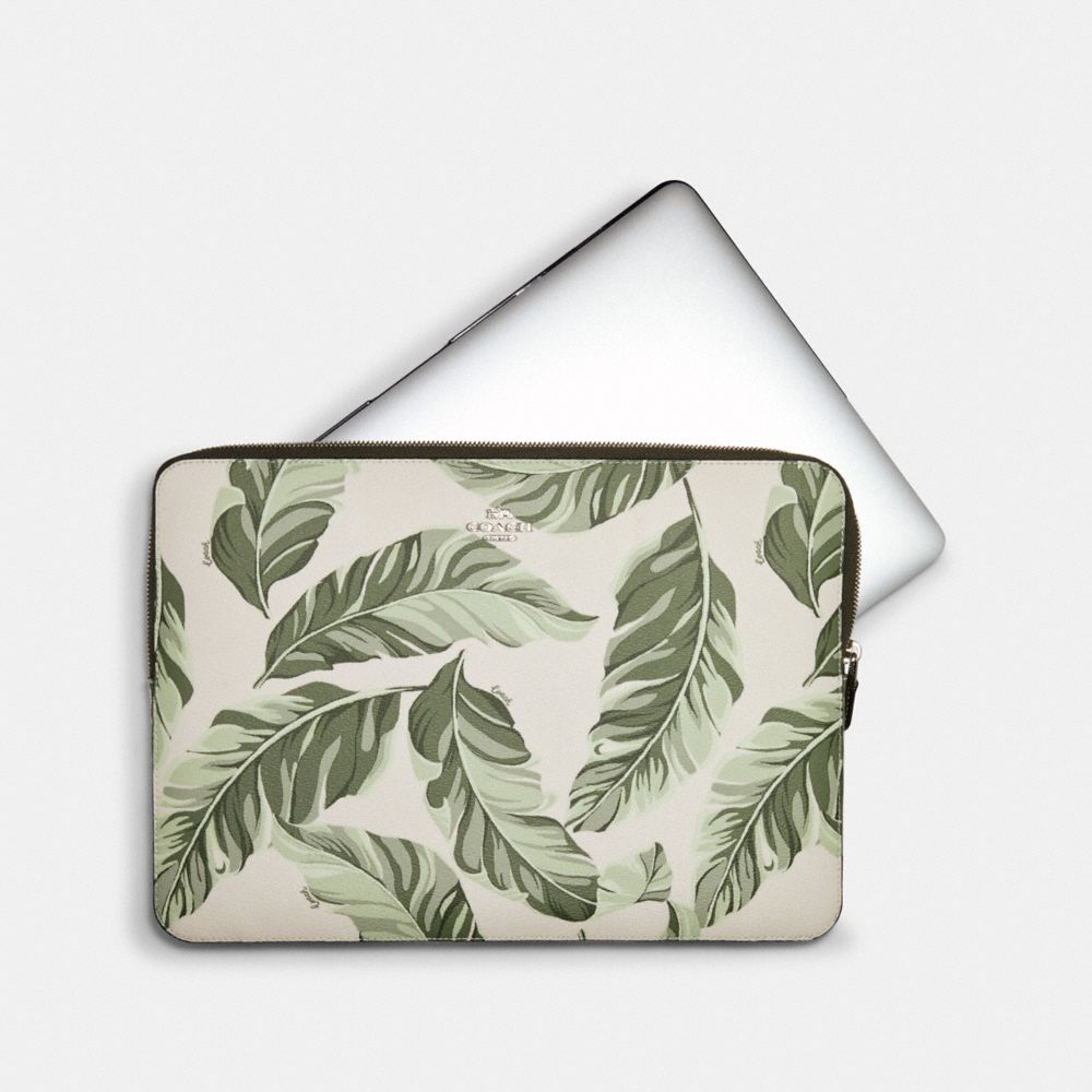 Laptop Sleeve With Banana Leaves Print
