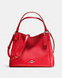 COACH®,EDIE SHOULDER BAG 28,Leather,Large,Silver/True Red,Front View