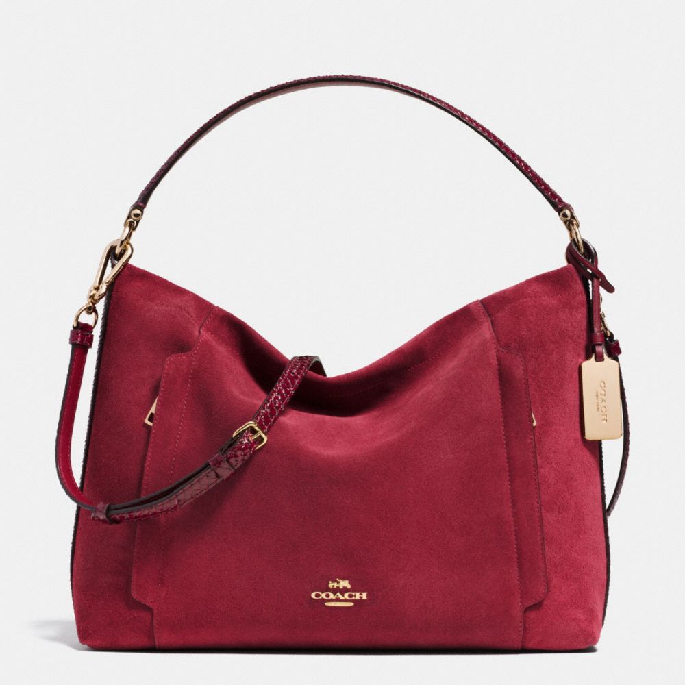 Scout Hobo In Mixed Materials Suede COACH