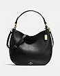 COACH®,MAE HOBO,Leather,Large,Light Gold/Black,Front View