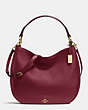 COACH®,MAE HOBO,Cuir,Bourgogne/Or Clair,Front View