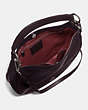 COACH®,MAE HOBO,Leather,Large,Gunmetal/Oxblood,Inside View,Top View