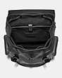 COACH®,RIVINGTON BACKPACK,Leather,X-Large,Black Copper/Grey,Inside View,Top View
