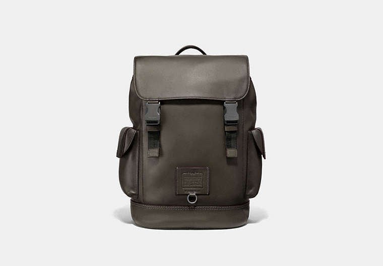 COACH®,RIVINGTON BACKPACK,Leather,X-Large,Moss/Black Copper,Front View