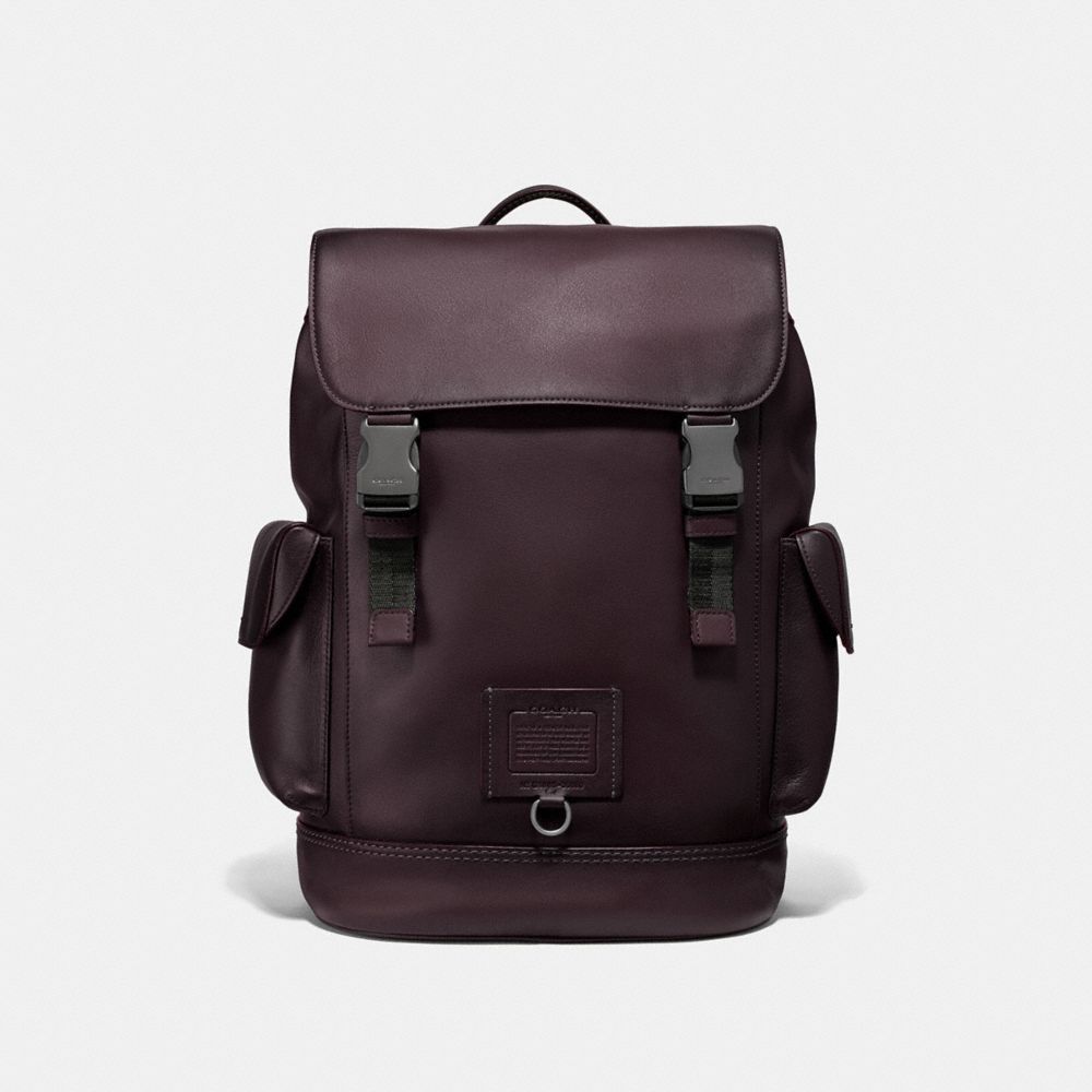 COACH®,RIVINGTON BACKPACK,Leather,X-Large,Black Copper/Oxblood,Front View