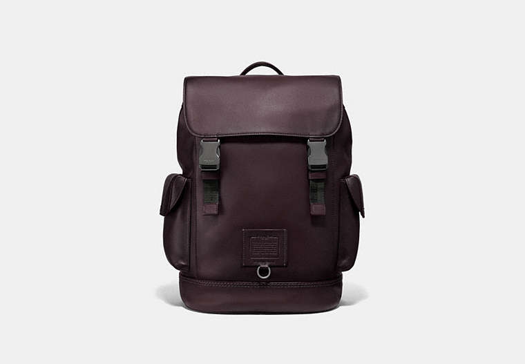 COACH®,RIVINGTON BACKPACK,Leather,X-Large,Black Copper/Oxblood,Front View