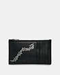 COACH®,ZIP CARD CASE WITH TATTOO,Leather,Black,Back View