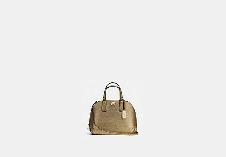 COACH®,PRINCE STREET SATCHEL,Pebble Leather,Small,Light Gold/Gold,Front View
